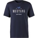Reduzierte Blaue Print Klassische Mustang T-Shirts aus Jersey für Herren Größe XXL 