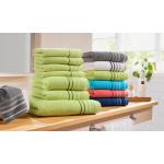 Grüne Gestreifte My Home Handtuch Sets aus Baumwolle maschinenwaschbar 70x140 7 Teile 