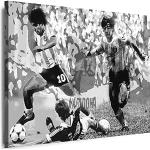 Myartstyle - Bilder Diego Maradona Schwarz weiß Fußball 115 x 75 cm LeinWandbilder XXL - 1 Teilige Wandbilder Kunstdrucke AA-a-2045-5