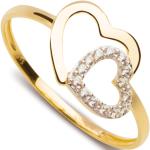 Weiße Ringe mit Herz aus Gold für Damen 56mm 