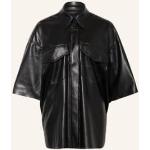 Schwarze Nanushka Hemdblusen aus Leder für Damen Größe XS 