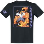 Schwarze Naruto Rundhals-Auschnitt T-Shirts aus Baumwolle für Herren Größe L 