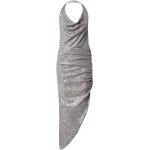 Silberne Ärmellose Nasty Gal Wasserfall-Ausschnitt Rückenfreie Abendkleider mit Glitzer für Damen Größe M 