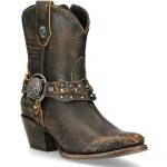 Braune New Rock Cowboystiefel & Westernstiefel aus Leder für Damen Größe 39 
