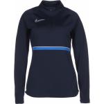 Blaue Langärmelige Atmungsaktive Nike Academy Nachhaltige Stehkragen Trainingspullover & Sportpullover aus Polyester für Damen Größe XS 