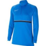 Blaue Langärmelige Atmungsaktive Nike Academy Nachhaltige Stehkragen Trainingspullover & Sportpullover aus Polyester für Damen Größe XS 