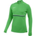 Grüne Langärmelige Atmungsaktive Nike Academy Nachhaltige Stehkragen Trainingspullover & Sportpullover aus Polyester für Damen Größe XL 