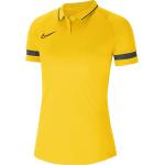Gelbe Kurzärmelige Atmungsaktive Nike Academy Stehkragen Kurzarm Poloshirts aus Polyester für Damen Größe S 