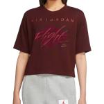 NIKE Air Jordan Essentials Boxy Mystic Dates Damen T-Shirt Loose-Fit Sport-Shirt Bordeaux-Rot, Größe:XL
