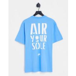 Nike - Air Max 90 - Oversize-T-Shirt aus schwerem Material in Blau mit Rückenprint XS male