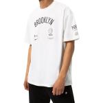 NIKE Brooklyn Nets Herren Baumwoll-T-Shirt mit Prints Kurzarm-Shirt Courtside Tee Weiß, Größe:XXL