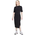 Schwarze Streetwear Nike Essentials Damenkleider aus Elastan Größe M 