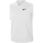 Weiße Atmungsaktive Nike V-Ausschnitt Herrentennisshirts aus Polyester Größe L 