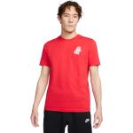 Rote Klassische Kurzärmelige Nike T-Shirts aus Baumwolle für Herren Größe M 