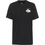 Schwarze Klassische Kurzärmelige Nike Swoosh T-Shirts aus Baumwolle für Herren Größe M 
