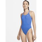 Nike HydraStrong Solid Einteiliger Damen-Badeanzug mit Spiderback-Design - Blau