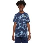 Marineblaue Casual Kurzärmelige Nike Kinder-T-Shirts aus Baumwolle für Jungen Größe 128 