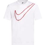 Reduzierte Weiße Kurzärmelige Nike Swoosh T-Shirts für Herren Größe L 