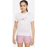 Beige Kurzärmelige Nike Dri-Fit V-Ausschnitt Kinder-T-Shirts aus Polyester für Mädchen 