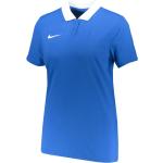 Blaue Kurzärmelige Nike Park Stehkragen Kurzarm Poloshirts aus Baumwolle für Damen Größe L 