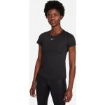 Schwarze Kurzärmelige Atmungsaktive Nike Dri-Fit Damenlaufshirts aus Polyester Größe S 