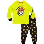 Limettengrüne Super Mario Mario Kinderpyjamas & Kinderschlafanzüge für Jungen Größe 128 