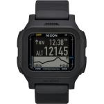 Schwarze 10 Bar wasserdichte Nixon Armbanduhren glänzend mit Kompass mit Thermometer mit Silikonarmband zum Wandern 