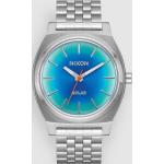 Silberne 10 Bar wasserdichte Wasserdichte Japanische Nixon Solar Armbanduhren aus Edelstahl Keine Ziffern mit Mineralglas-Uhrenglas 