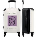 NoBoringSuitcases.com® Großer Koffer - Kunst - Matisse - Linienkunst - Frau - Lila - Kombinationsschloss TSA - Hartschalen Trolley 4 Rollen - 60 liter - Reisekoffer - 66 cm