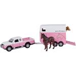 NoName Druckgussauto mit Pferdeanhänger Pink