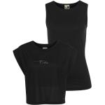 Schwarze Ärmellose Atmungsaktive Ocean Sports Wear Yoga Shirts für Damen Größe S 2 Teile 