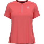 Pinke Kurzärmelige Odlo Zip Damensportshirts Orangen aus Polyester Größe XL 