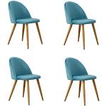 Reduzierte Blaue Moderne Loungestühle aus Samt gepolstert 4 Teile 