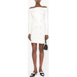 Weiße Langärmelige Elisabetta Franchi schulterfreiem Ausschnitt Winterkleider aus Viskose für Damen Größe L 