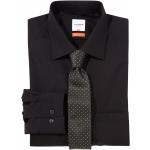 Schwarze Business Langärmelige OLYMP Luxor Anzughemden & Businesshemden für Herren 