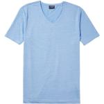 Hellblaue Casual Kurzärmelige OLYMP V-Ausschnitt V-Shirts aus Jersey für Herren Größe XXL 