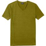 Khakifarbene Casual Kurzärmelige OLYMP V-Ausschnitt V-Shirts aus Jersey für Herren Größe XL 