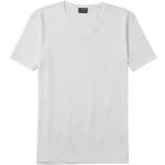 Weiße Casual Kurzärmelige OLYMP V-Ausschnitt V-Shirts aus Jersey für Herren Größe S 