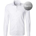 Weiße Business Langärmelige OLYMP OEKO-TEX Nachhaltige Langarmhemden aus Jersey für Herren 