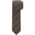 Braune Elegante OLYMP Schmale Krawatten aus Seide für Herren 