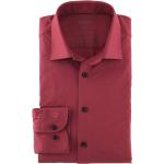 Reduzierte Rote Langärmelige OLYMP Level Five Langarmhemden aus Jersey für Herren Größe L 