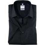 Schwarze Kurzärmelige OLYMP Luxor Kurzarmhemden aus Popeline für Herren Größe 4 XL Große Größen 