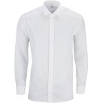 Weiße Langärmelige OLYMP Luxor Hemden mit Umschlagmanschetten aus Baumwolle für Herren Größe M 