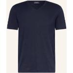 Dunkelblaue OLYMP V-Ausschnitt V-Shirts aus Elastan für Herren Größe L 