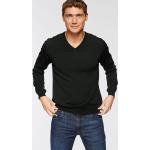 Schwarze OLYMP Luxor V-Ausschnitt V-Pullover aus Wolle für Herren Größe S 