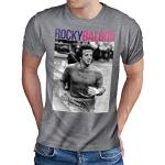 OM3 Retro Rocky Balboa T-Shirt - Herren - The Italian Stallion 70s 80s Kult Boxing Movie - Grau Meliert, L