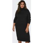 Schwarze ONLY Rollkragen Winterkleider aus Jersey für Damen Größe L Große Größen 