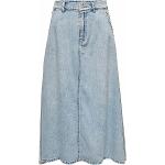 Hellblaue ONLY Wadenlange | Midi High Waist Röcke aus Baumwolle für Damen Größe L 