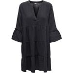 Schwarze ONLY V-Ausschnitt Frühlingskleider aus Baumwolle für Damen Größe L 