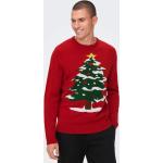 Rote Only & Sons Weihnachtspullover & Christmas Sweater für Herren Größe M 